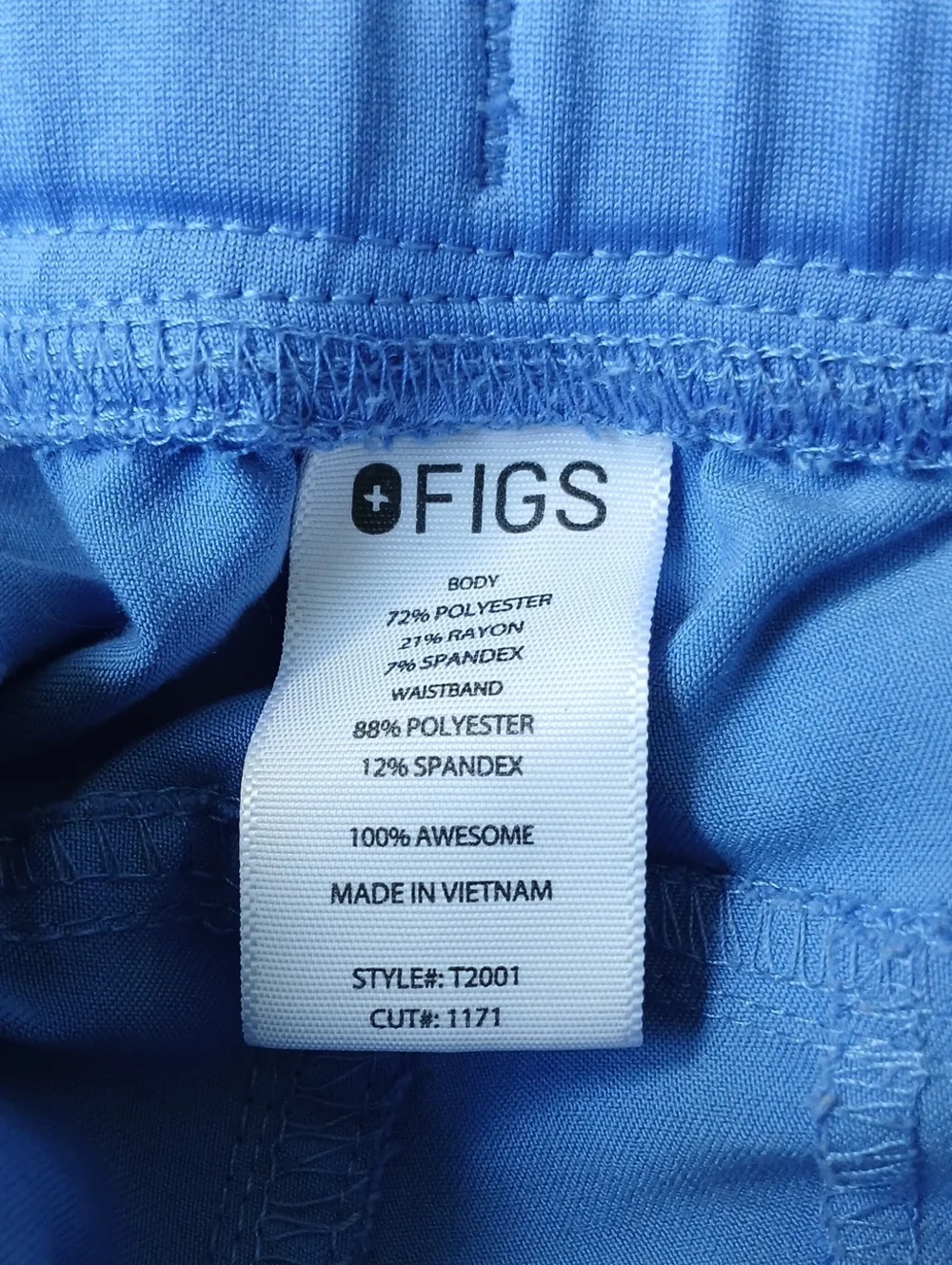 Figs Axim Ceil Blue Men's Straight Leg Scrub Pants Size Large Nurse Healthcare